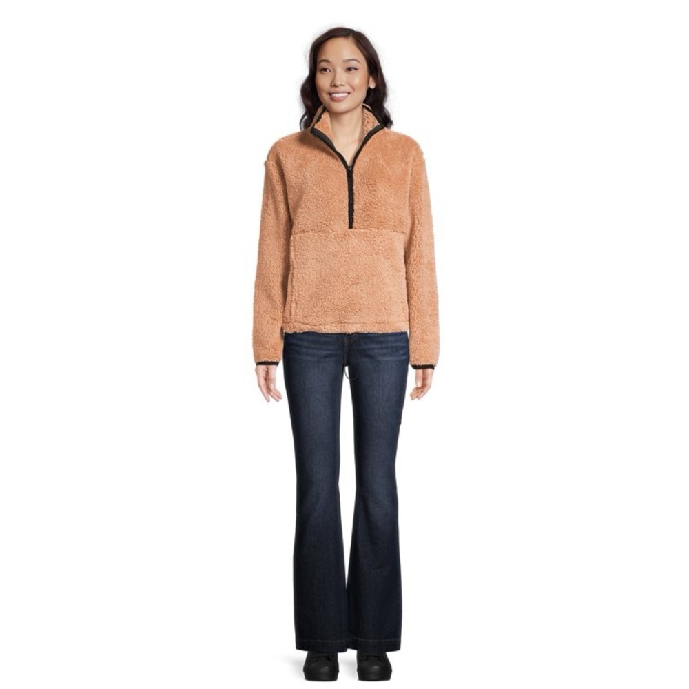No Boundaries Brown Plush Pullover
